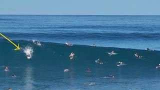 Local Pro SCORES Wave Of The Morning At Pipeline  Benji Brand [upl. by Yevrah388]