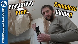 How to prep a wall for plastering How to use bonding plaster Skim coat preparation DIY Plastering [upl. by Jenni35]