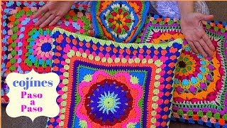 COJINES TEJIDOS A CROCHET  REMODELA TUS COJINES CON TEJIDO  FACIL PASO A PASO [upl. by Leidgam]