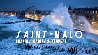 SAINTMALO en GRANDES MAREES amp TEMPETE 🌊 entre Apocalypse et Paradis [upl. by Nalehp957]