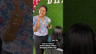 how to remove easily backcombing without damaging brides hair saree reel s shots shotsviral [upl. by Junia]