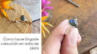 Como hacer Anillo de Plata con Piedra Labradorita Tutorial Engaste piedra Cabuchon Parte II [upl. by Watkin728]