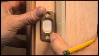 Installing a deadbolt strike plate on non mortise doorframe  Video 7 [upl. by Hairom563]