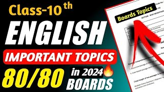 DONT Study ENGLISH 🤯 Class 10 2024  English Important Topics Class 10 [upl. by Adaminah]