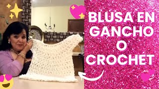 CÓMO TEJER UNA BLUSA EN GANCHO O CROCHET 🍄🍄 MUY FÁCIL Y RÁPIDO  YO TEJO CON LAURA CEPEDA blusas [upl. by Annahsit]