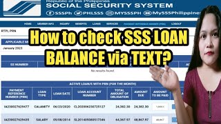 How to check your SSS LOAN BALANCE via text [upl. by Francyne]