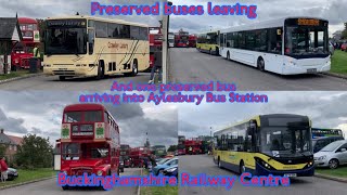 Preserved Buses leaving Buckinghamshire Railway Centre with 1 preservedbus at Aylesbury Bus Station [upl. by Yuh]