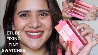 TOP 5 ETUDE FIXING LIP TINT SWATCHES IN NATURAL LIGHT [upl. by Iffar]