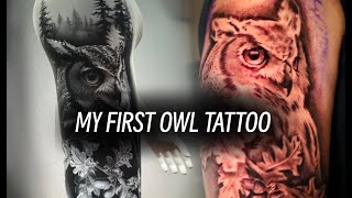 My First Time Tattooing An Owl [upl. by Leanora]