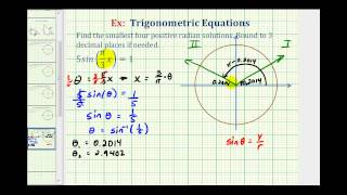 Ex 3 Solve a Trig Equation with Rounded Radian Solutions  Angle Substitution with Pi [upl. by Merrielle962]