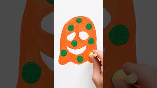 Polka Dot Halloween Ghost Painting Art for Kids shorts painting art halloween [upl. by Rorry744]