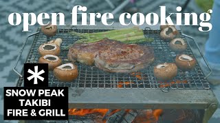 Snow Peak Takibi Time Fire amp Grill  Open Fire Cooking  Grilling  ASMR [upl. by Friedly462]