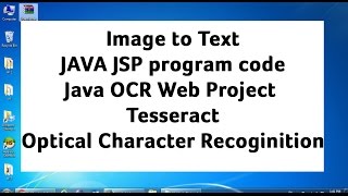 Java OCR Web Project Tesseract Optical Character RecoginitionOCR [upl. by Liagiba]