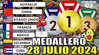 Medallero ACTUALIZADO Juegos Olímpicos París 2024 EN VIVO Domingo 28 hoy Julio 2024 olimpiadas [upl. by Lala]