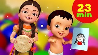 Mummy Ki Roti Gol Gol Rhyme and Much More  Hindi Rhymes for Children  Infobells [upl. by Ahsinnod126]