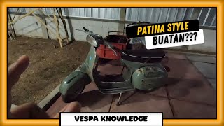 VESPA ORIGINAL LOOK BUATAN  BAHAS CAT VESPA BARENG DENI DENSCOOTER [upl. by Osmo]