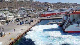 busy mykonos new port 2021 [upl. by Hellman]