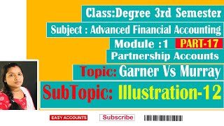 Degree 3rd Sem  Advanced Financial Accounting  Module 1 Part17  Illustration12  EA [upl. by Daryl]