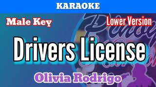 Drivers License by Olivia Rodrigo Karaoke  Male Key  Lower Version [upl. by Ahaelam]