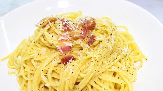 Cómo hacer PASTA CARBONARA Auténtica Italiana 😋 [upl. by Elehcim139]