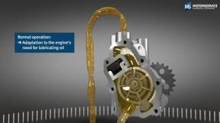 Function of a variable oil pump 3D animation  Motorservice Group [upl. by Hartnett]