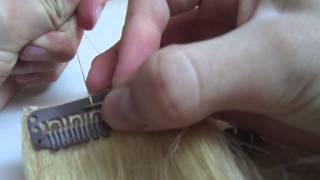 how to sew clips on hair extensions [upl. by Hershell]