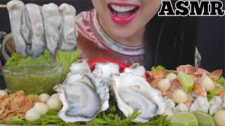 ASMR FRESH OYSTERS EATING SOUNDS LIGHT WHISPERS  SASASMR [upl. by Arrakat]