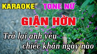 Giận Hờn Karaoke Tone Nữ Karaoke Hoàng Kha  Beat Mới [upl. by Arfihs]