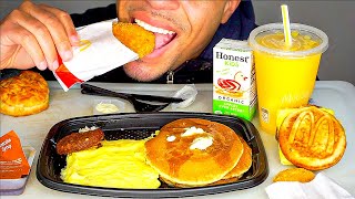 ASMR MCDONALDS BIG BREAKFAST WITH HOTCAKES HASH BROWNS MANGO PINEAPPLE SMOOTHIE MCGRIDDLE MUKBANG [upl. by Odyssey40]