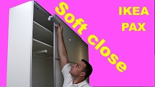 IKEA PAX sliding doors soft close instructions [upl. by Gerstner]