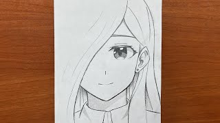 Easy drawing  How to draw cute anime girl stepbystep  anime drawing tutorial [upl. by Anma469]