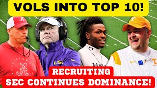 VOLS TOP 10 RECRUITING UPDATED TENNESSEE FOOTBALLSEC FOOTBALL TEXAS AampM FOOTBALLGEORGIA FOOTBALL [upl. by Bently]