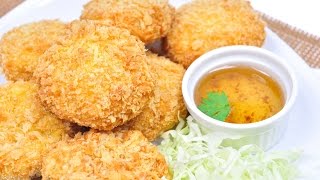 Deep Fried Shrimp Cakes  ทอดมันกุ้ง Tod Mun Kung 4K [upl. by Gristede986]