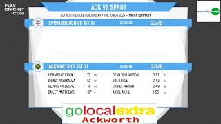 Ackworth CC 1st XI v Sprotbrough CC 1st XI [upl. by Nellda]