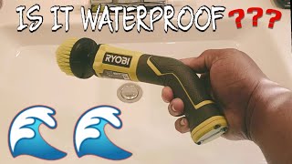 IS THE RYOBI 4 VOLT COMPACT SCRUBBER WATERPROOF [upl. by Frymire]