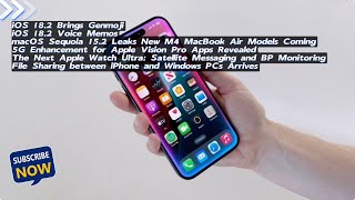 iOS 182 Brings Genmoji iOS 182 Voice Memos macOS Sequoia 152 Leaks M4 MacBook Air Models Coming [upl. by Ailla]