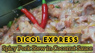 Bicol Express Spicy Pork in Coconut Sauce How to make Bicol ExpressNegosyo Recipe [upl. by Oyek770]