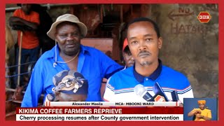 Kikima coffee processing resumes after County government intervention [upl. by Buckie]