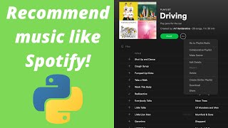 Build a SpotifyLike Music Recommender System in Python [upl. by Panther]