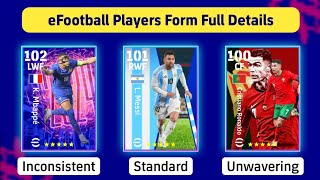 eFootball Players Form Explained  eFootball Player Form  eFootball প্লেয়ার ফর্ম কি [upl. by Hetti]