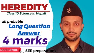 HEREDITY  4 marks  Long question  Class 10 Science in Nepali  SEE Preparation [upl. by Dowlen]