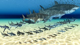 Real Shark Size Comparison in 3D Animation  Realistic World Data [upl. by Souza253]