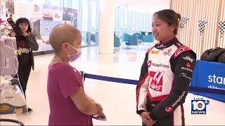 F1 driver brings smiles to children at Nicklaus Childrens Hospital ahead of Miami Grand Prix [upl. by Now]