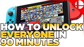 UNDER 90 MINUTES Fastest Way to Unlock Characters in Smash Ultimate  Works on 20 [upl. by Marpet775]