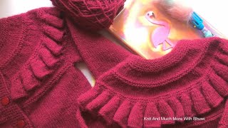 Beautiful Baby Frill Cardigan Knitting Pattern With Full Instruction  Sweater  Jacket  Bunai [upl. by Charity]