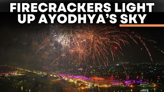 Deepotsav 2023 LIVE Magnificent Firecracker Show Light Up Ayodhya’s Sky [upl. by Cos]