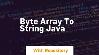 byte array to string java [upl. by Asiel]