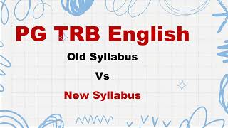 PGTRB 2024 ENGLISH NEW SYLLABUS Elite English Academy [upl. by Ohare96]