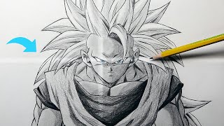 Tutorial How To Draw Super Saiyan 3 Goku  Step By Step [upl. by Leo]