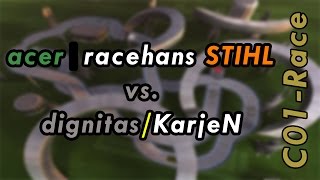 C01 Race  Comparison racehans vs KarjeN  Trackmania Nations Forever [upl. by Gaelan328]